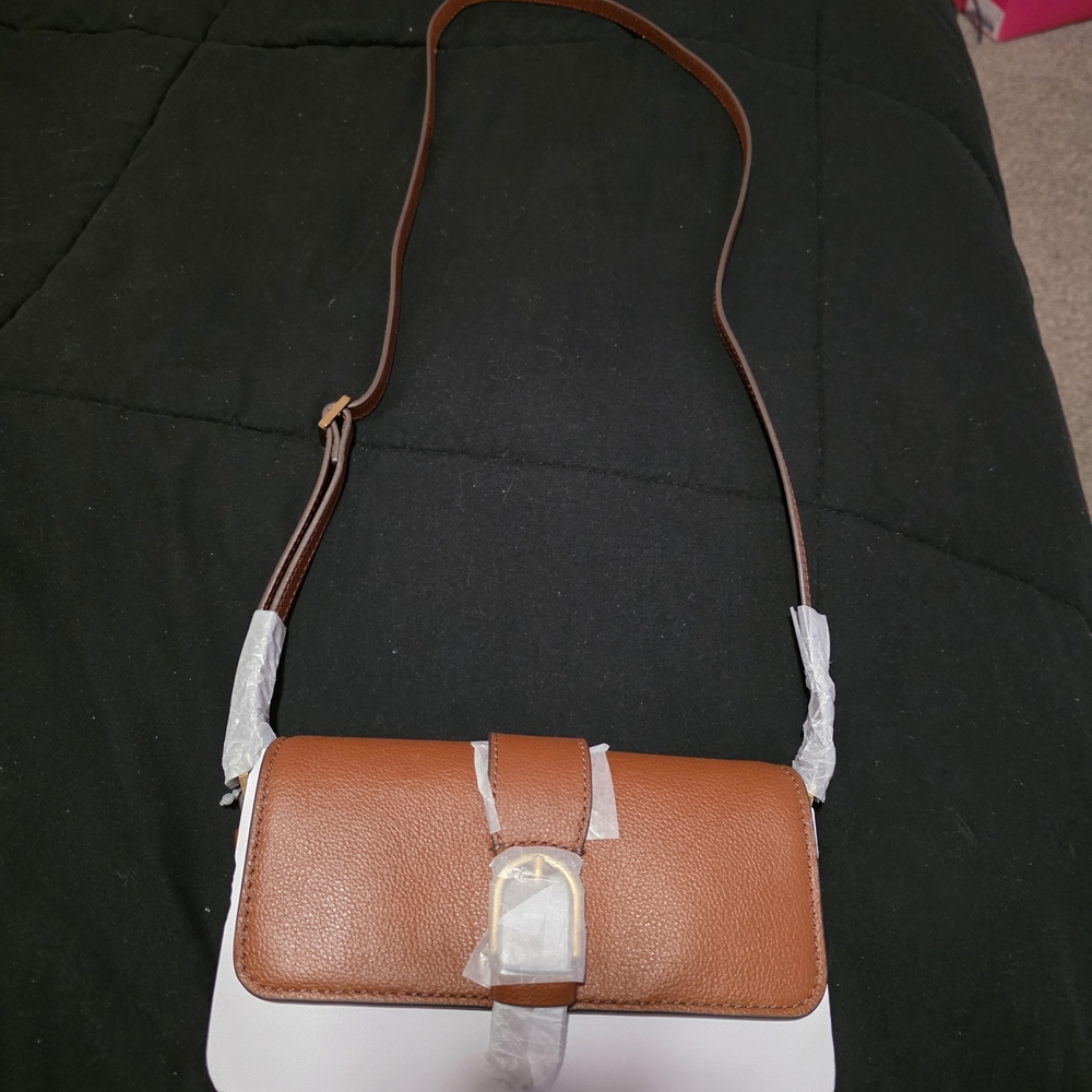 Brown and White Crossbody Bag – Women